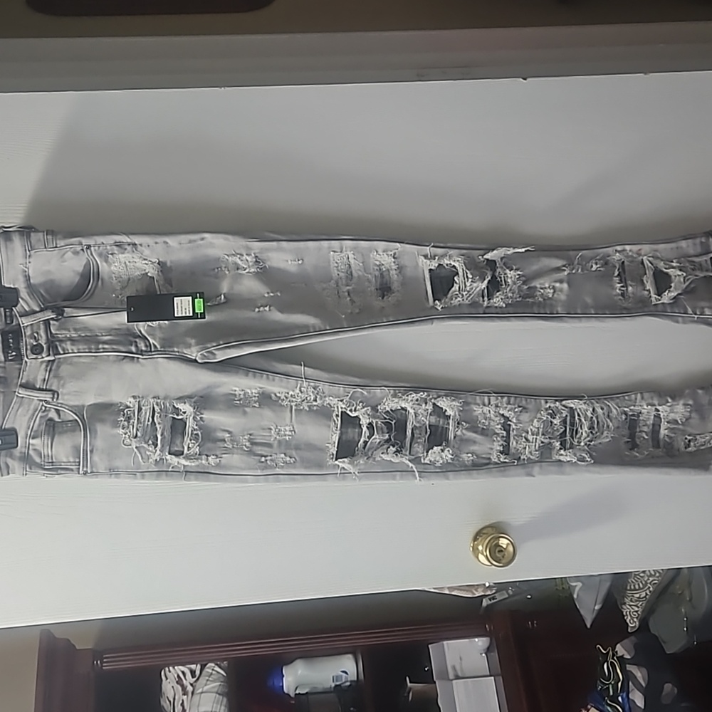 Men stacked jeans